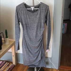 Heather grey ruched dress